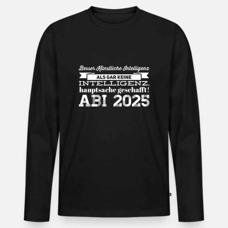 Abi Spruch - Männer Premium Bio Langarmshirt - Schwarz