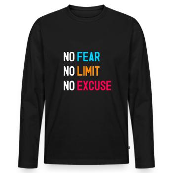 NO Limit - Männer Premium Bio Langarmshirt - Schwarz - Vorne - Nico (187cm)