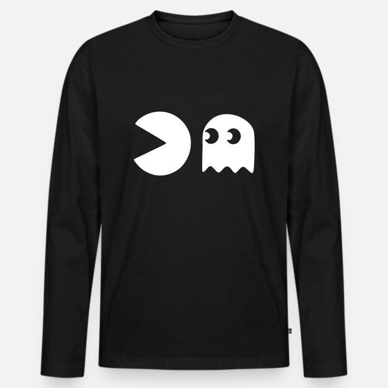 ghost - Männer Premium Bio Langarmshirt - Schwarz