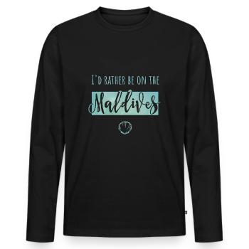 Malediven Geschenk für Reisende - Männer Premium Bio Langarmshirt - Schwarz - Vorne - Nico (187cm)