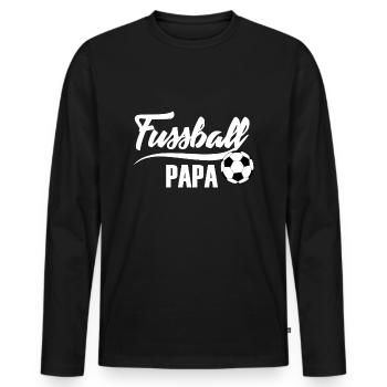 Football papa 2 football papa - T-shirt manches longues Premium bio Homme - noir - Devant - Nico (187cm)