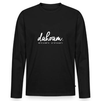 Dahoam - München Shirt - Männer Premium Bio Langarmshirt - Schwarz - Vorne - Nico (187cm)