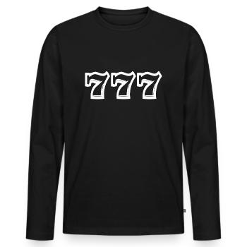 slots 777 seven - Men's Premium Organic Long Sleeve Shirt - black - Front - Nico (187cm)