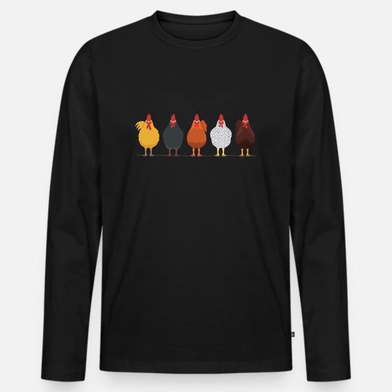 Gallina Gallina Gockel - Maglia a manica lunga ecologica premium da uomo - nero
