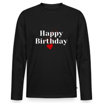Bon anniversaire - T-shirt manches longues Premium bio Homme - noir - Devant - Nico (187cm)