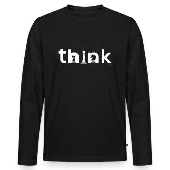 schachmatt schach schachbrett schachspieler - Männer Premium Bio Langarmshirt - Schwarz - Vorne - Nico (187cm)