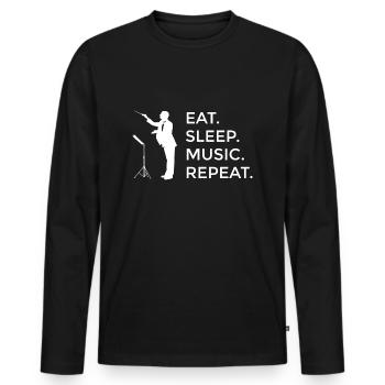 Music Music Saying Making Music Musicians Music Teachers - Men's Premium Organic Long Sleeve Shirt - black - Front - Nico (187cm)