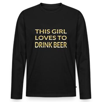 Beer - Men's Premium Organic Long Sleeve Shirt - black - Front - Nico (187cm)
