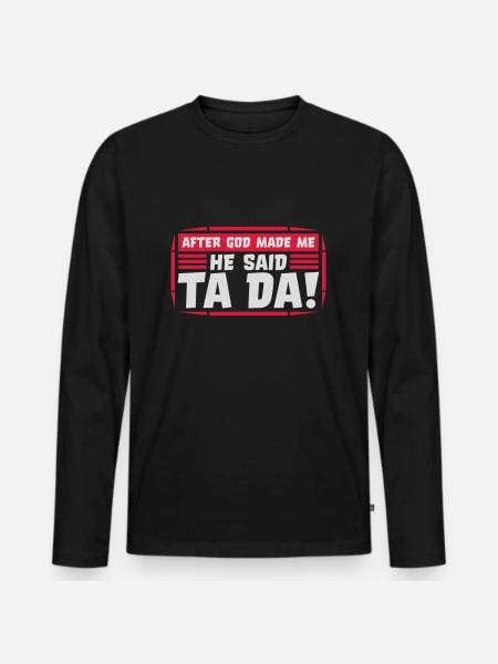 after god made me - Men's Premium Organic Long Sleeve Shirt - black