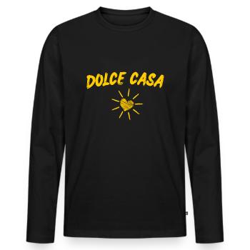 Dolce Casa Sweet Home Süßes Zuhause - T-shirt manches longues Premium bio Homme - noir - Devant - Nico (187cm)