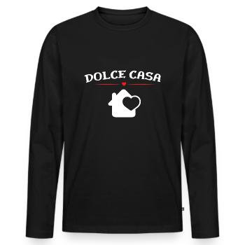 Dolce Casa Sweet Home Süßes Zuhause - Männer Premium Bio Langarmshirt - Schwarz - Vorne - Nico (187cm)