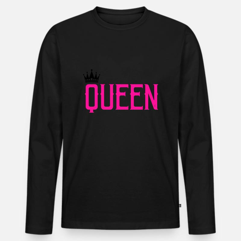 queen - Männer Premium Bio Langarmshirt - Schwarz