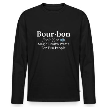 Bour-bon Magic Brown Water For Fun People Whiskey - Männer Premium Bio Langarmshirt - Schwarz - Vorne - Nico (187cm)