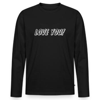 Je t’aime - T-shirt manches longues Premium bio Homme - noir - Devant - Nico (187cm)