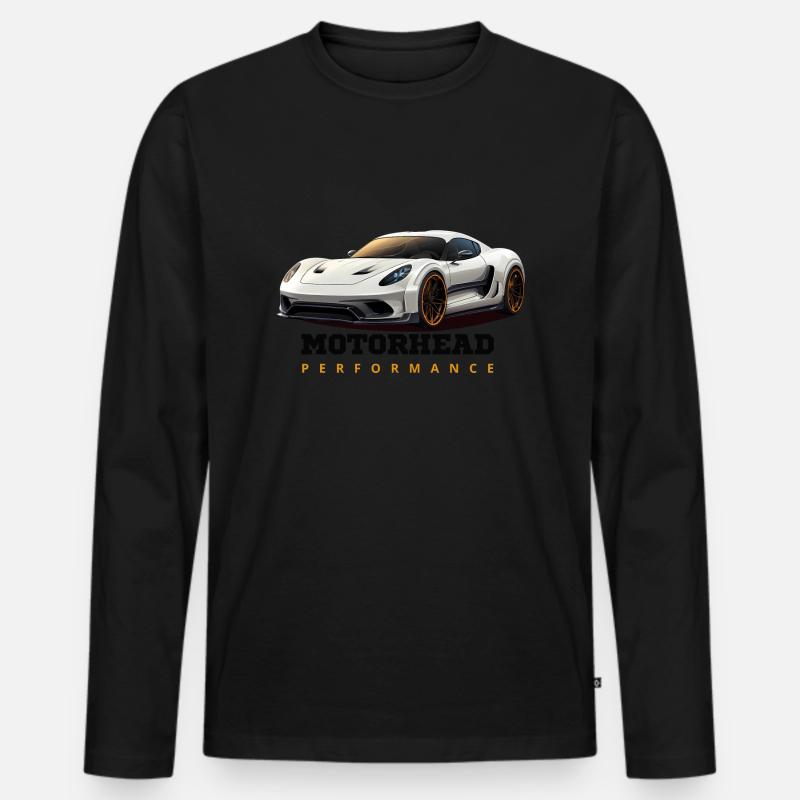 Motorkopf - Männer Premium Bio Langarmshirt - Schwarz