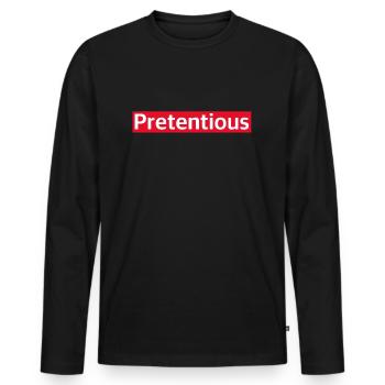 Swanky | money, car, watch, travel, luxury car - Men's Premium Organic Long Sleeve Shirt - black - Front - Nico (187cm)