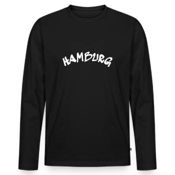 Hambourg - Ville hanséatique - Allemagne - Allemagne - T-shirt manches longues Premium bio Homme - noir - Devant - Nico (187cm)