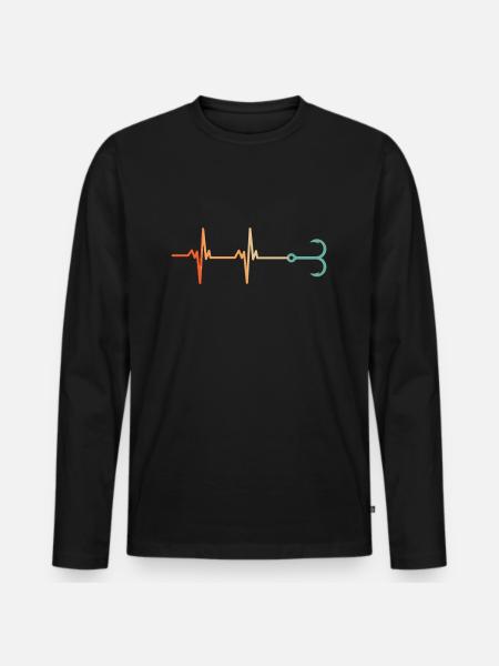 Heartbeat Hook - Men's Premium Organic Long Sleeve Shirt - black