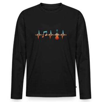 Bratsche Herzschlag Bratscher - Männer Premium Bio Langarmshirt - Schwarz - Vorne - Nico (187cm)