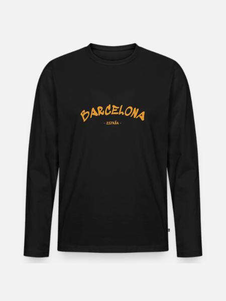 Barcelona - Espana - Spain - Spanien - Männer Premium Bio Langarmshirt - Schwarz