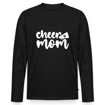 Cheer Mom Shirt Megaphone with Heart Accent - Men's Premium Organic Long Sleeve Shirt - black - Front - Nico (187cm)