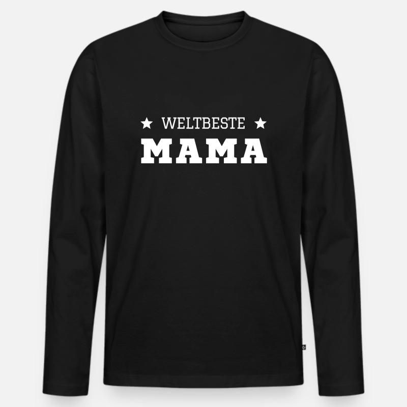 Weltbeste Mama - Männer Premium Bio Langarmshirt - Schwarz