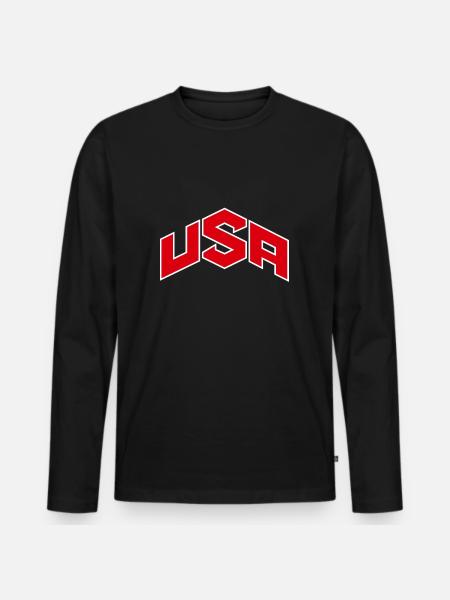 USA - Men's Premium Organic Long Sleeve Shirt - black