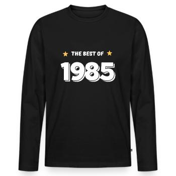 Best of 1985 - T-shirt manches longues Premium bio Homme - noir - Devant - Nico (187cm)