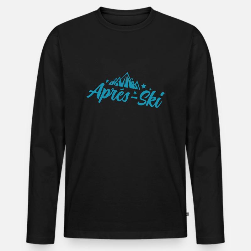apres ski - Männer Premium Bio Langarmshirt - Schwarz