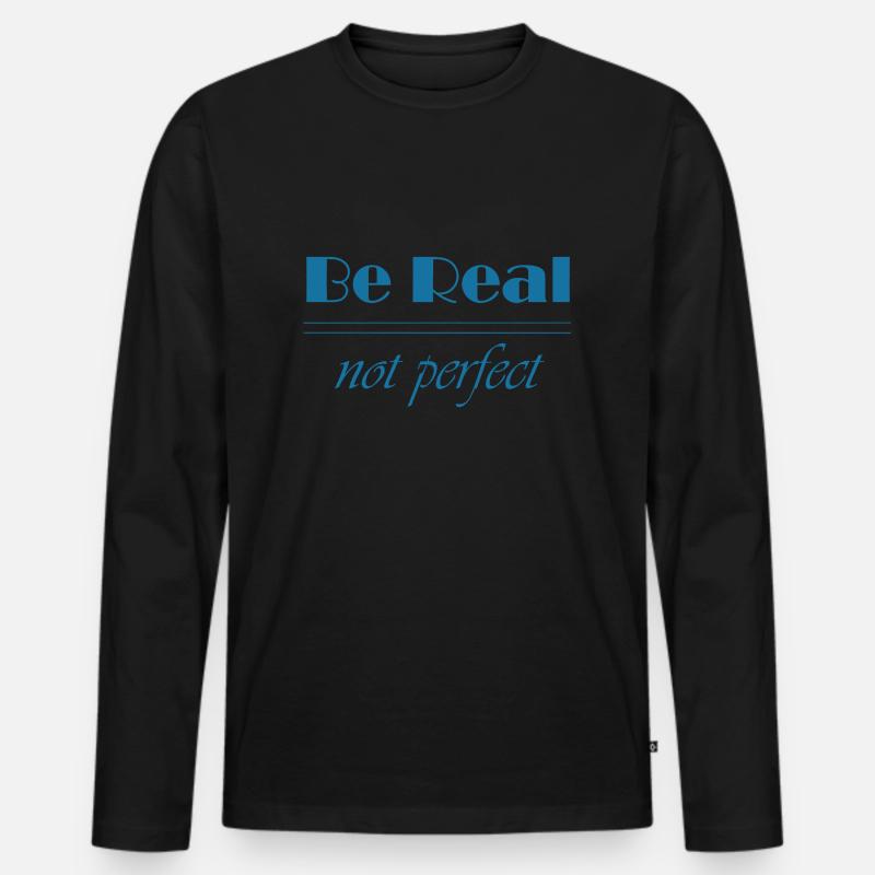 Be Real - Männer Premium Bio Langarmshirt - Schwarz