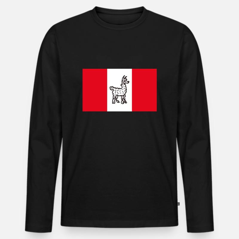 Peru funny - Männer Premium Bio Langarmshirt - Schwarz