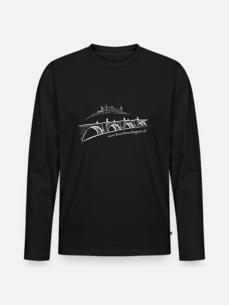 Brückenschoppen - Männer Premium Bio Langarmshirt - Schwarz