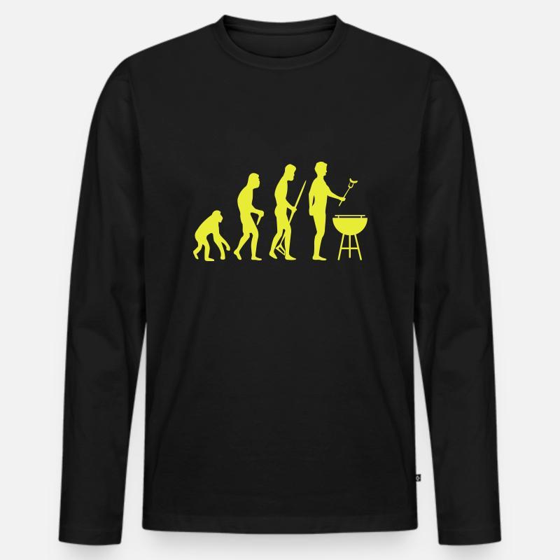 Grill BBQ Evolution - Männer Premium Bio Langarmshirt - Schwarz