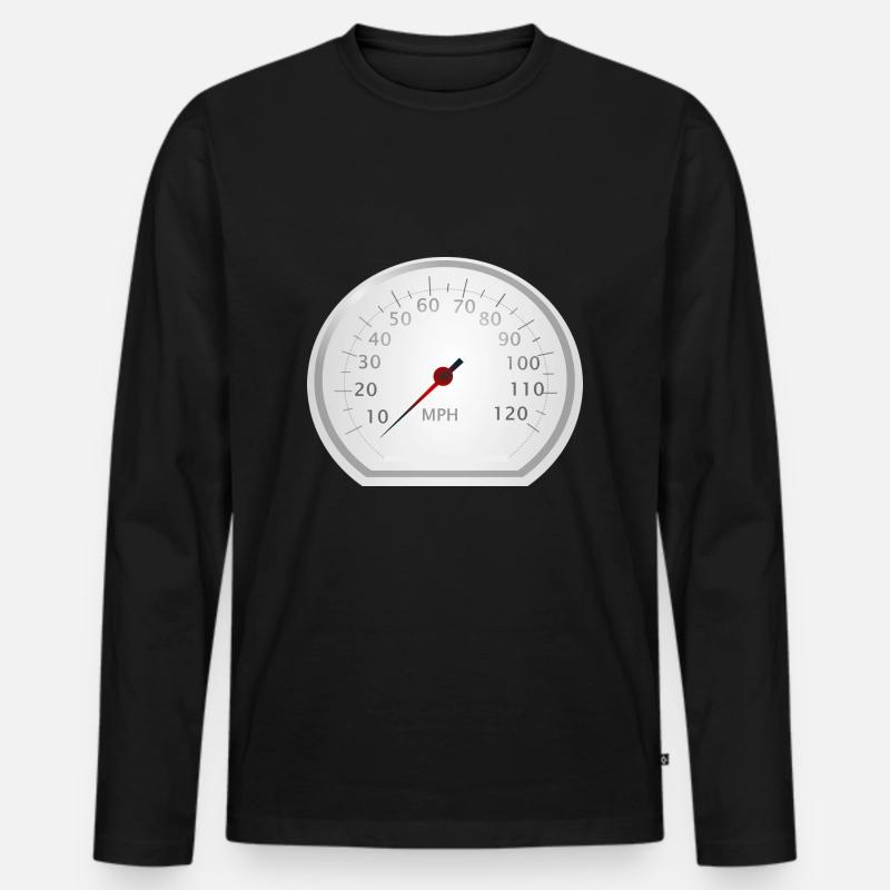Tacho - Männer Premium Bio Langarmshirt - Schwarz
