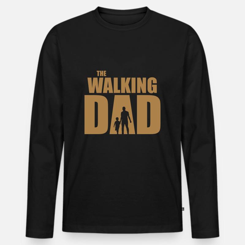 The Walking Dad - Männer Premium Bio Langarmshirt - Schwarz