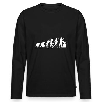 Forgeron évolution - T-shirt manches longues Premium bio Homme - noir - Devant - Nico (187cm)