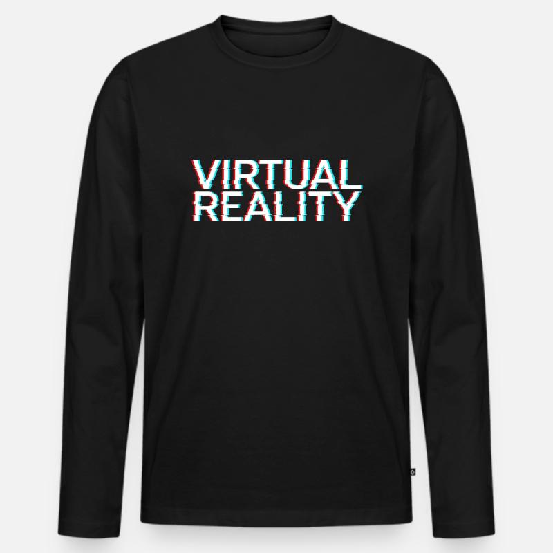 virtual reality Viruell Computerspiel Gamer 3D - Männer Premium Bio Langarmshirt - Schwarz