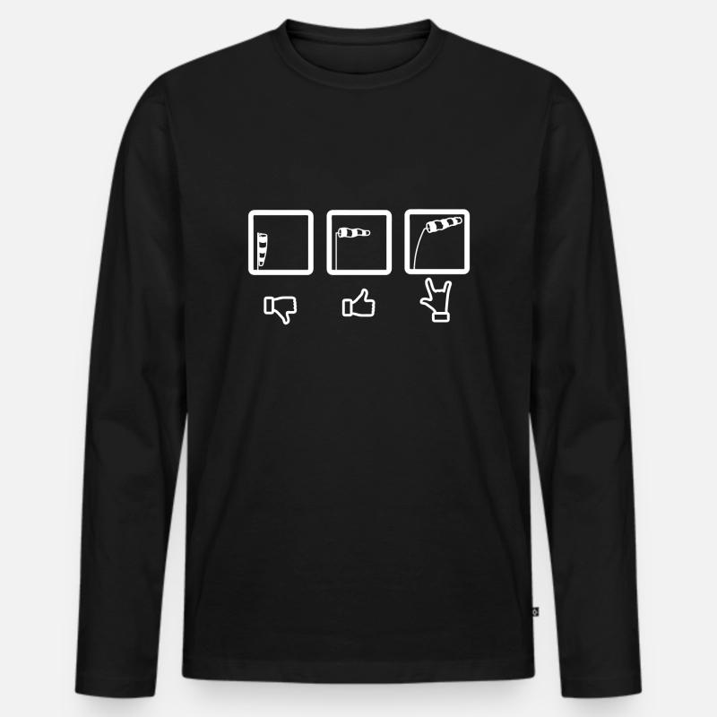 Surfer - Männer Premium Bio Langarmshirt - Schwarz
