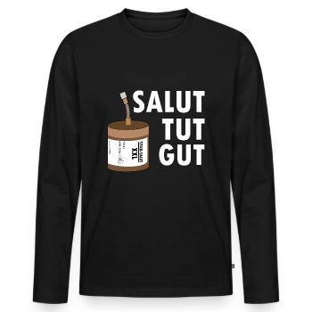 Pyro salut tut gut Feuerwerk - Männer Premium Bio Langarmshirt - Schwarz - Vorne - Nico (187cm)