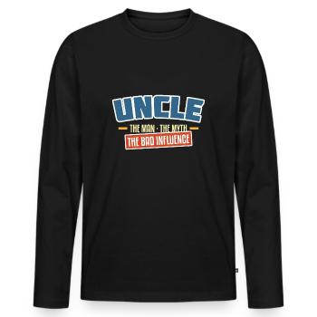 uncle the bad influence - Men's Premium Organic Long Sleeve Shirt - black - Front - Nico (187cm)