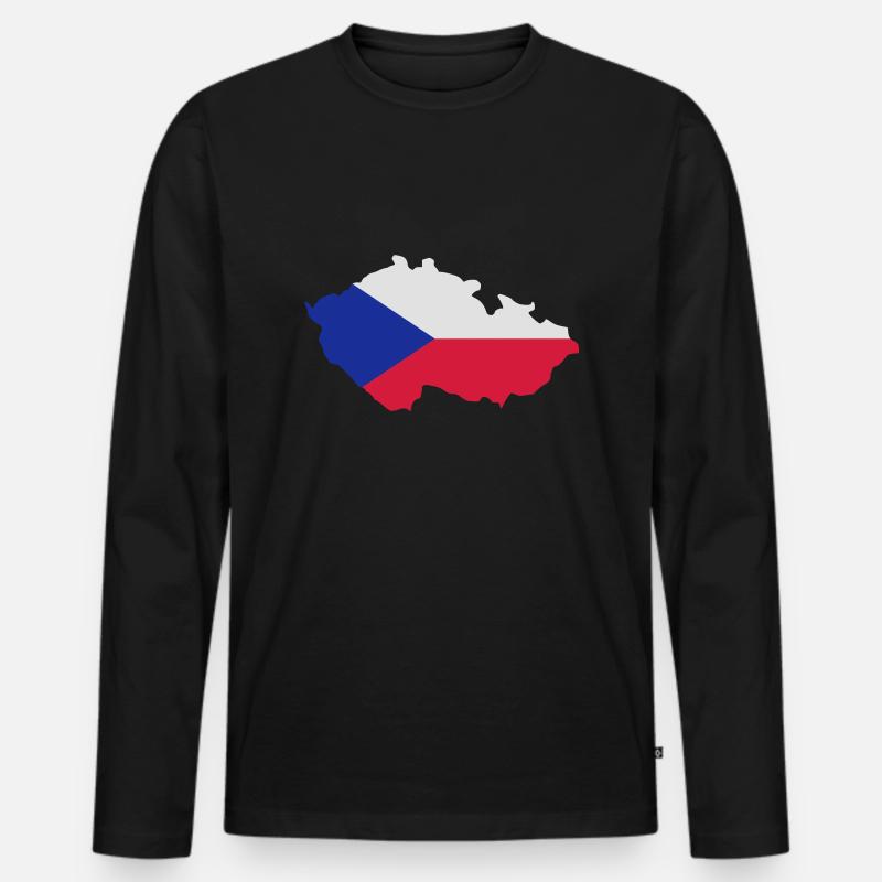 Tschechien - Männer Premium Bio Langarmshirt - Schwarz