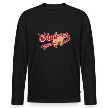 Whatever Sloth - Funny Sloth Procrastination - Men's Premium Organic Long Sleeve Shirt - black - Front - Nico (187cm)