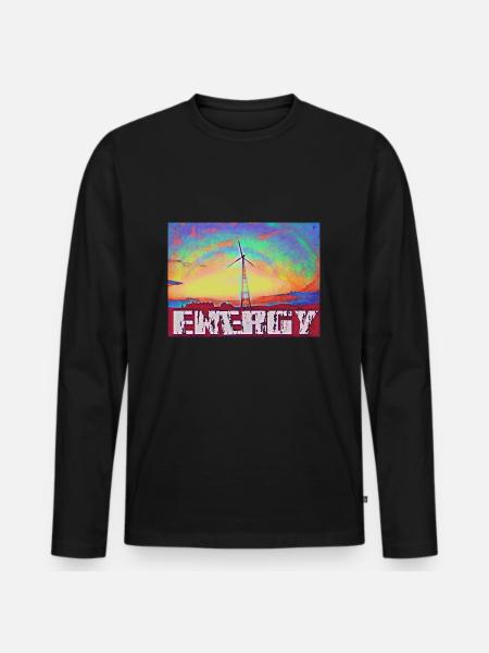 Energy - Männer Premium Bio Langarmshirt - Schwarz