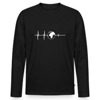 Arrêt cardiaque terrestre, protection du climat, changement climatique - T-shirt manches longues Premium bio Homme - noir - Devant - Nico (187cm)