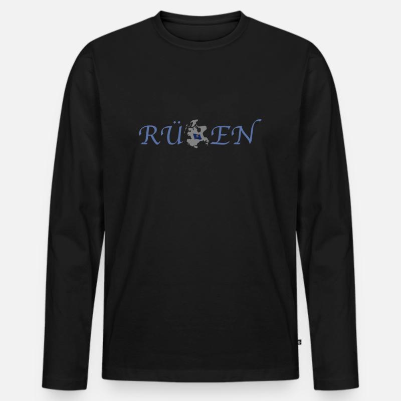 Rügen - Männer Premium Bio Langarmshirt - Schwarz