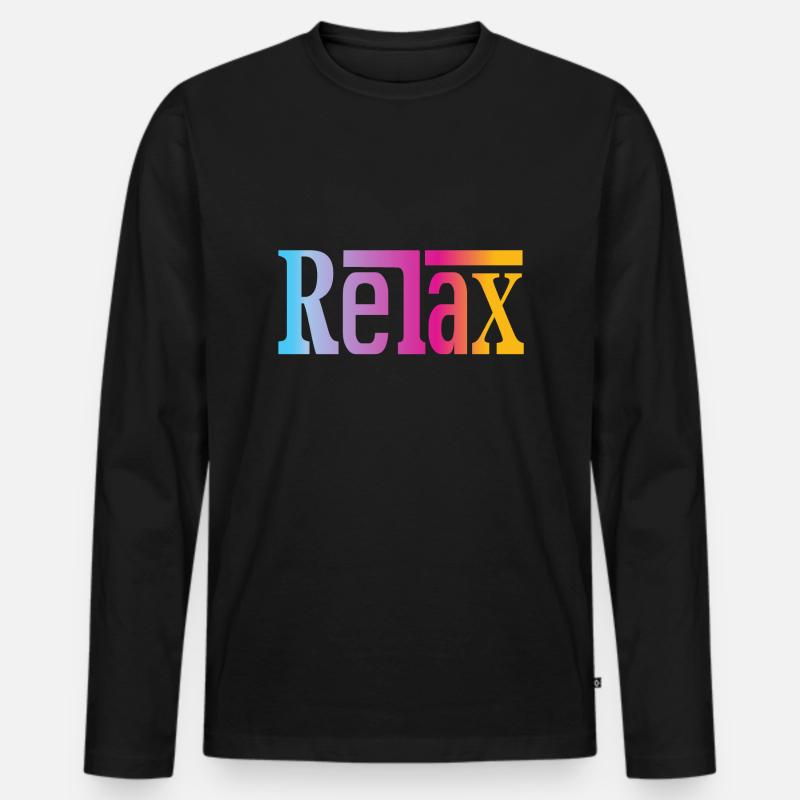 Relax - Männer Premium Bio Langarmshirt - Schwarz