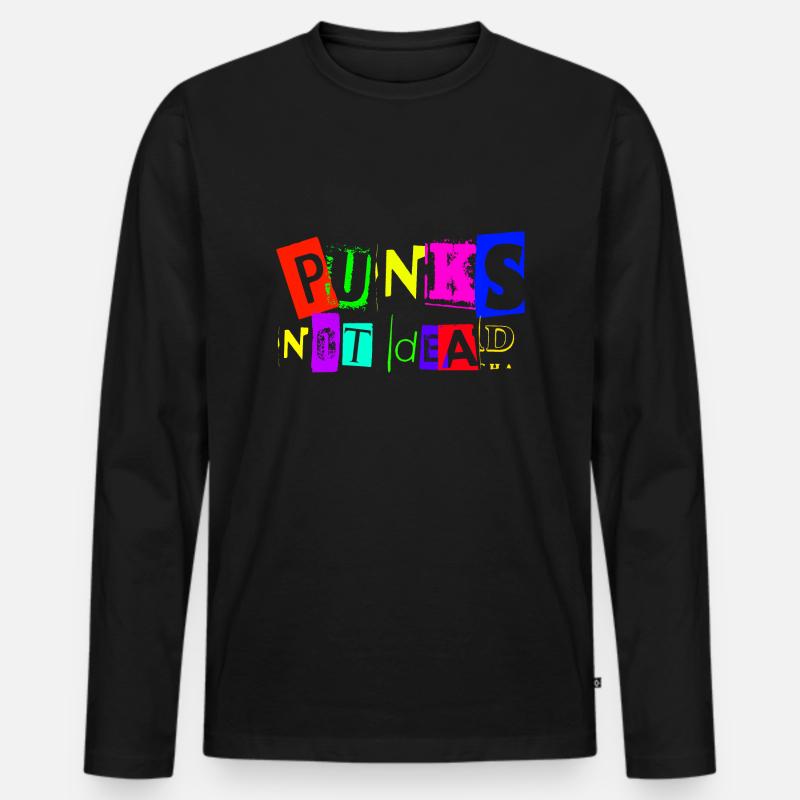 PUNKS NOT DEAD - Männer Premium Bio Langarmshirt - Schwarz