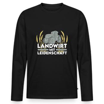 Landwirt Traktor Weizen Spruch - Männer Premium Bio Langarmshirt - Schwarz - Vorne - Nico (187cm)