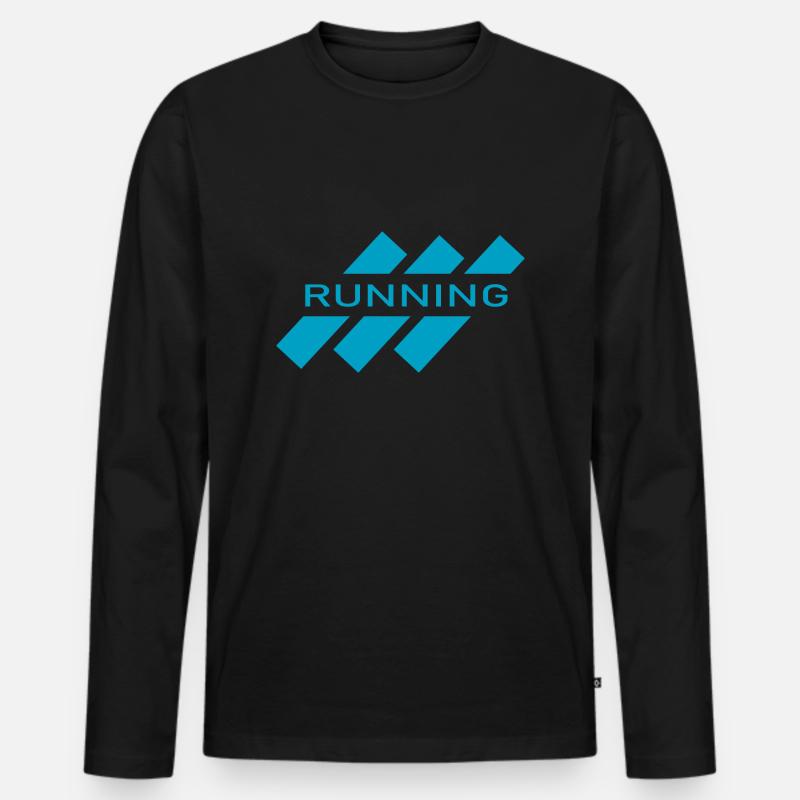 Marathon Running Run jogging - Männer Premium Bio Langarmshirt - Schwarz