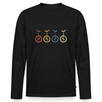 unicycle unicyclesport artiste monocycliste - T-shirt manches longues Premium bio Homme - noir - Devant - Nico (187cm)